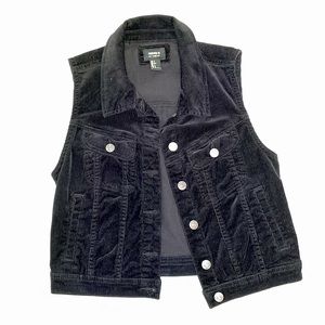 Black Corduroy Cropped Vest Size Small